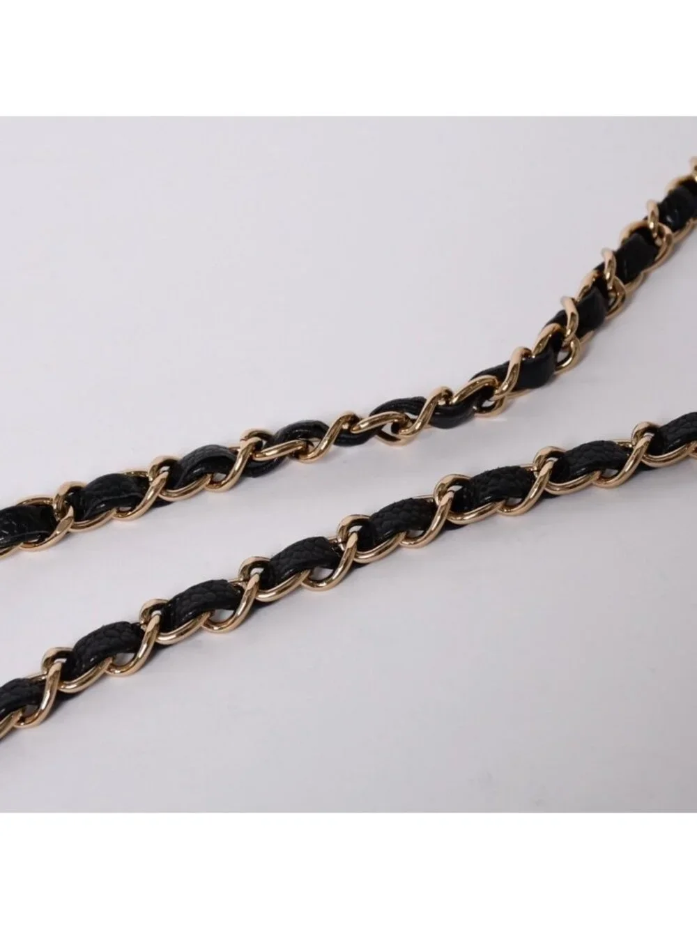Chanel Mini Quilted Chain Shoulder Bag Caviar Leather Gold Black